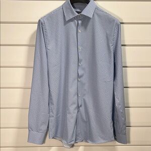 Alfani Blue Geometric Dress Shirt